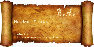 Nester Anett névjegykártya